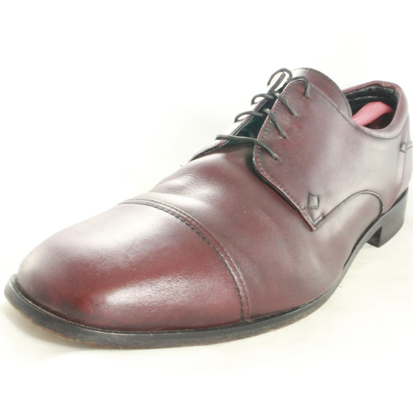FLORSHEIM Men's Welles Burgundy Cap Toe Oxfords - Picture 3 of 8